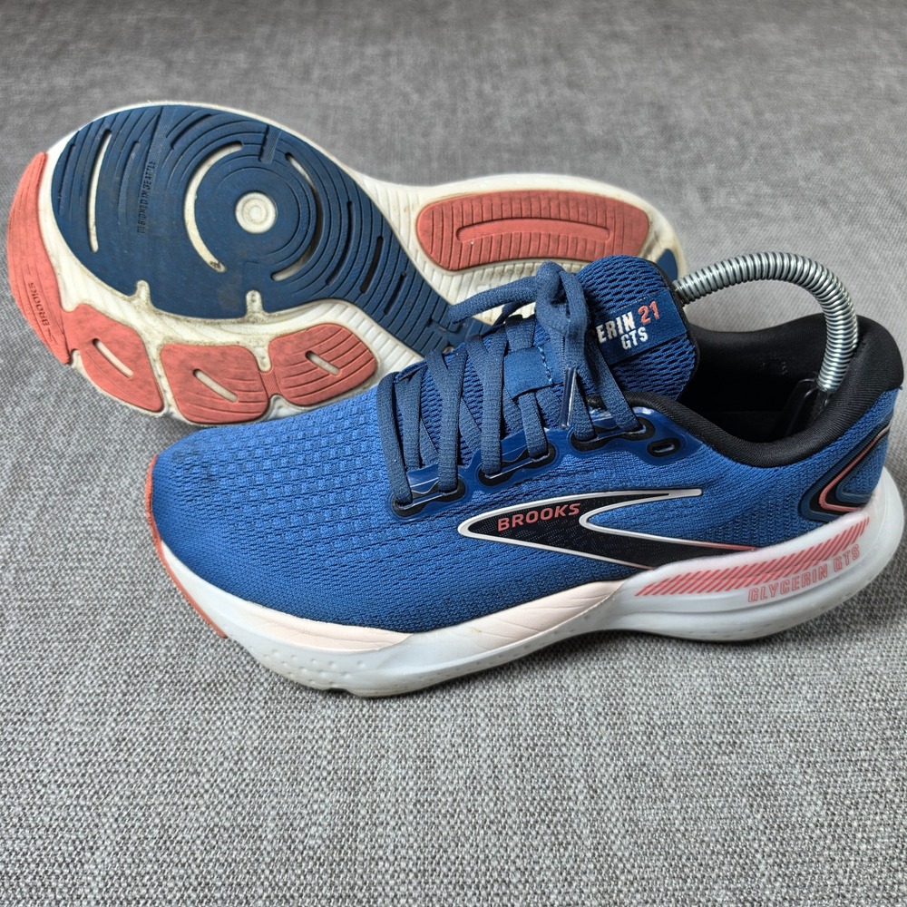 Brooks Glycerin GTS 21 Women 9 Blue 1204091B496 Running Shoes Support Cushioned
